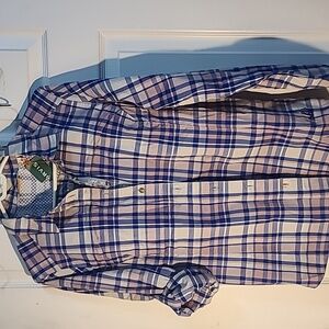 Orvis Women's Plaid Button-Up Shirt - Blue & White